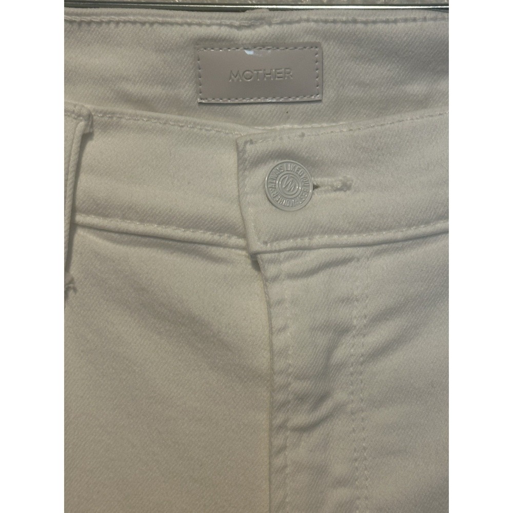 MOTHER The Mid Rise Dazzler Ankle Fairest Of Them All White Straight Jeans sz 34 - Picture 6 of 13